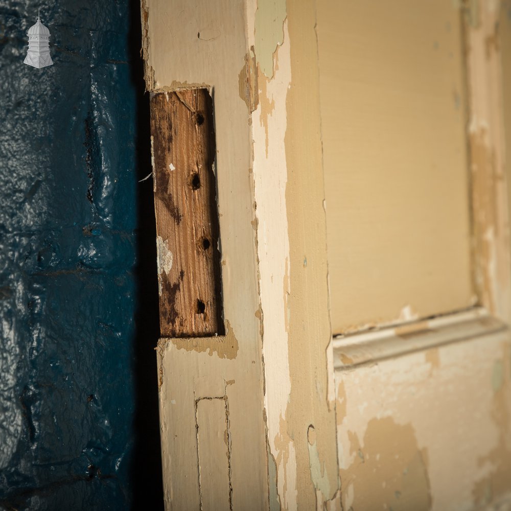 Moulded Panel Door, 6 Panels, Distressed Cream Paint