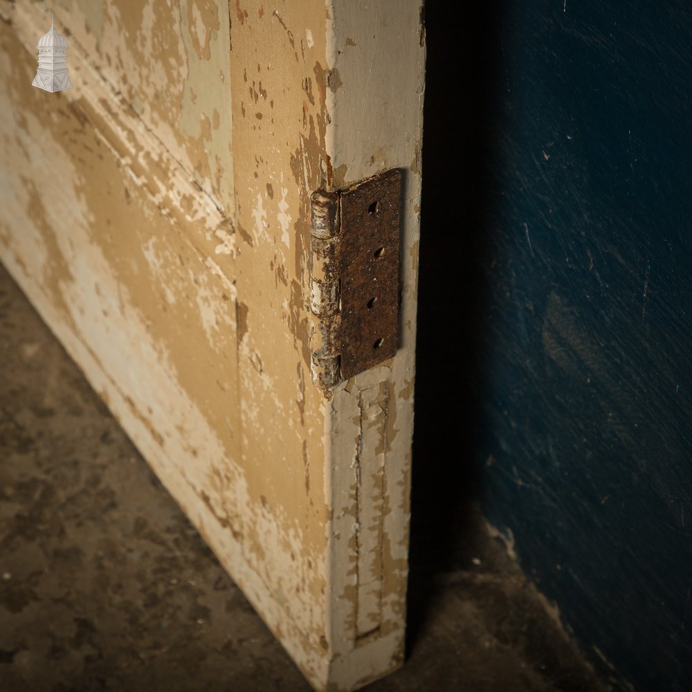 Moulded Panel Door, 6 Panels, Distressed Cream Paint