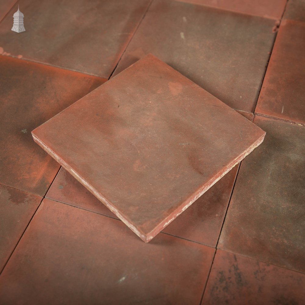 6” x 6” Quarry Tiles, Batch of 217 Reclaimed Red Floor Tiles - 4.8 Square Meters