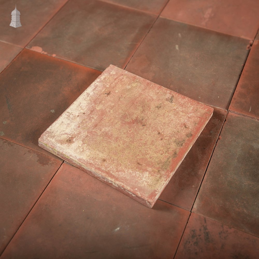 6” x 6” Quarry Tiles, Batch of 217 Reclaimed Red Floor Tiles - 4.8 Square Meters