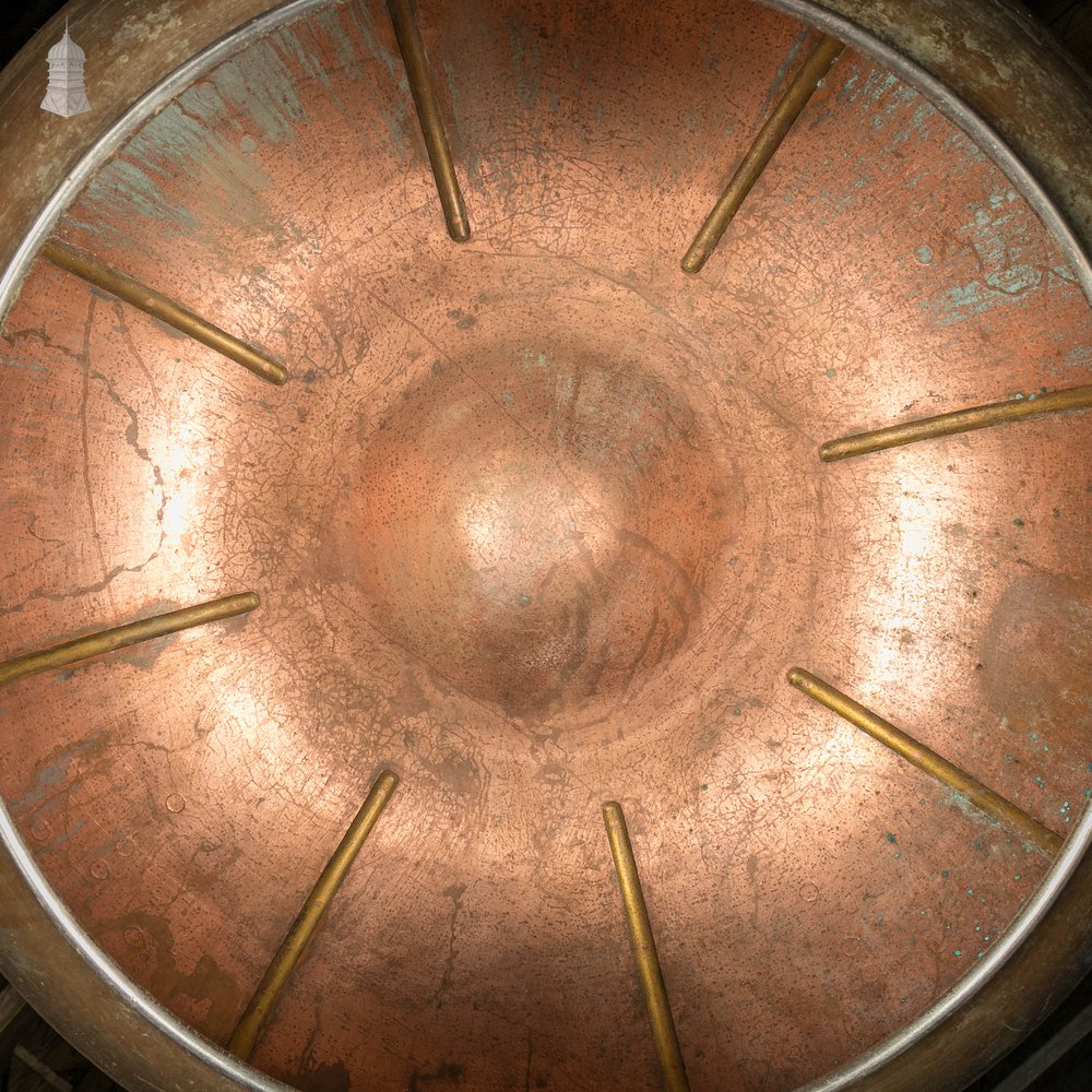 Copper Coating Vessel, Industrial Pot with White Painted Handles