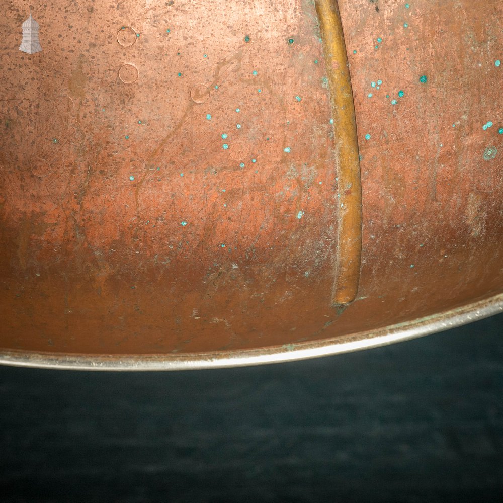 Copper Coating Vessel, Industrial Pot with White Painted Handles