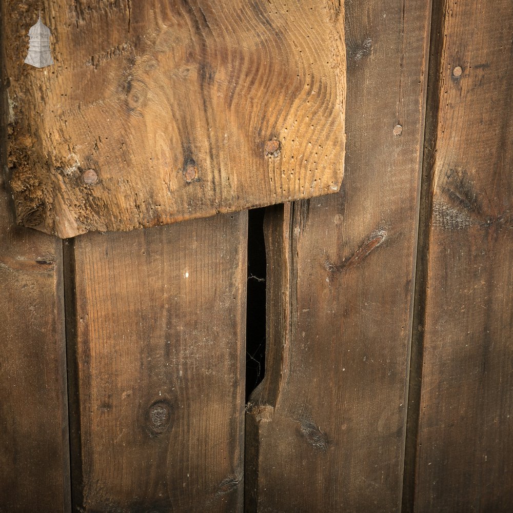 Rustic Pine ledged and Braced door with Large Iron strap hinges