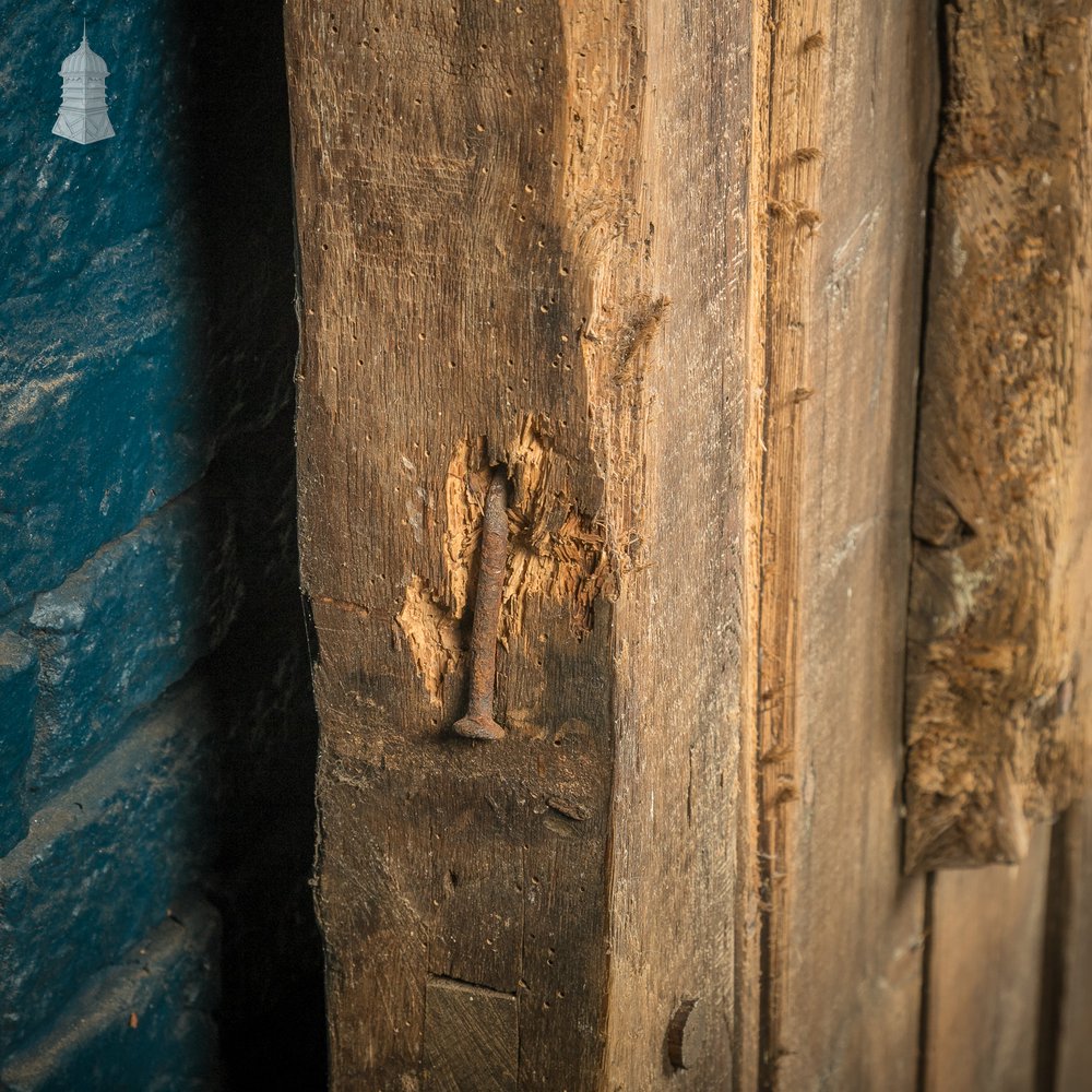 Rustic Pine ledged and Braced door with Large Iron strap hinges