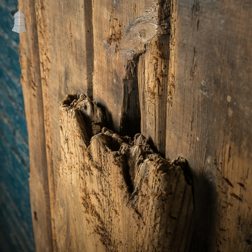 Rustic Pine ledged and Braced door with Large Iron strap hinges