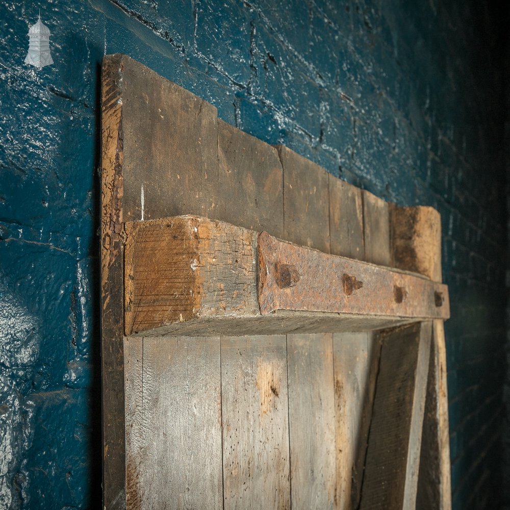 Rustic Pine ledged and Braced door with Large Iron strap hinges