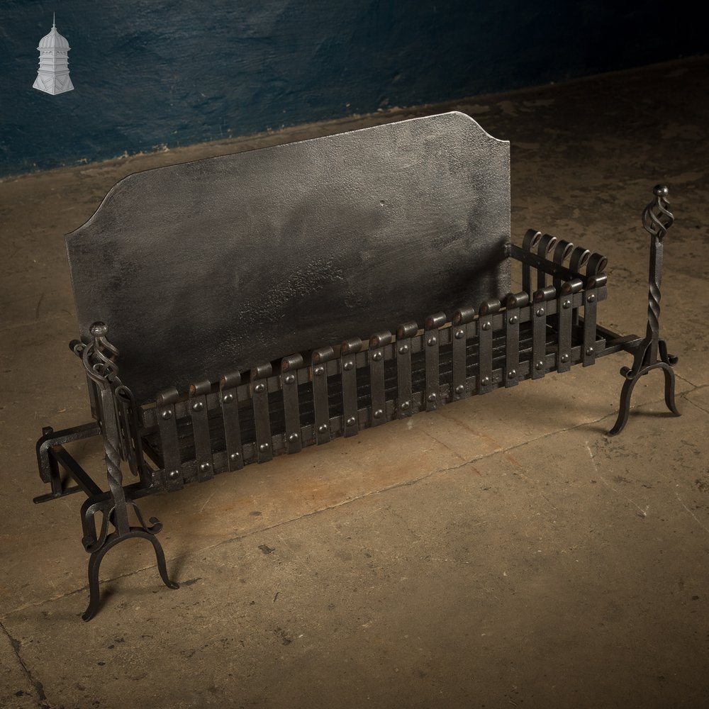 Fire Grate with Andirons, Cast Iron