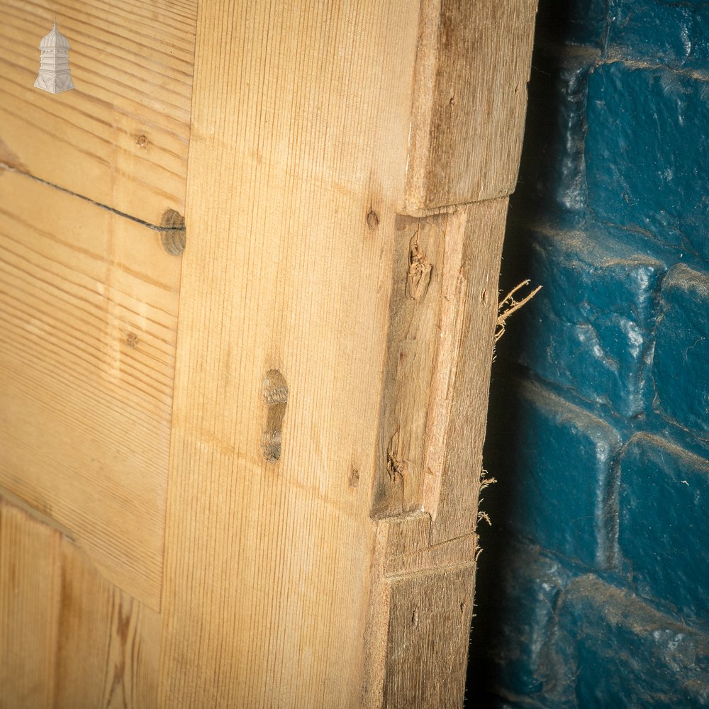 Cottage Door, 19th C Paneled Pine with Stop Chamfer Detail