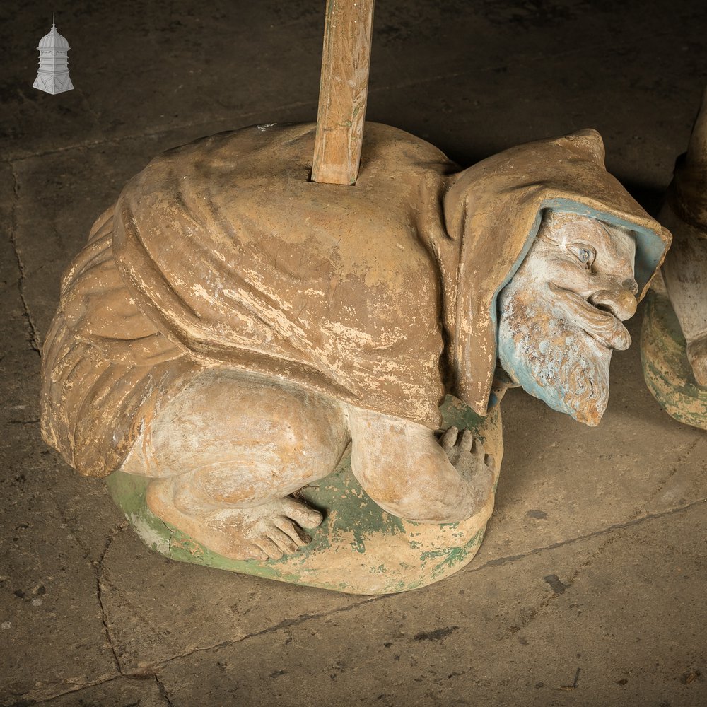 Terracota German Gnomes, 19th C Garden Plinths