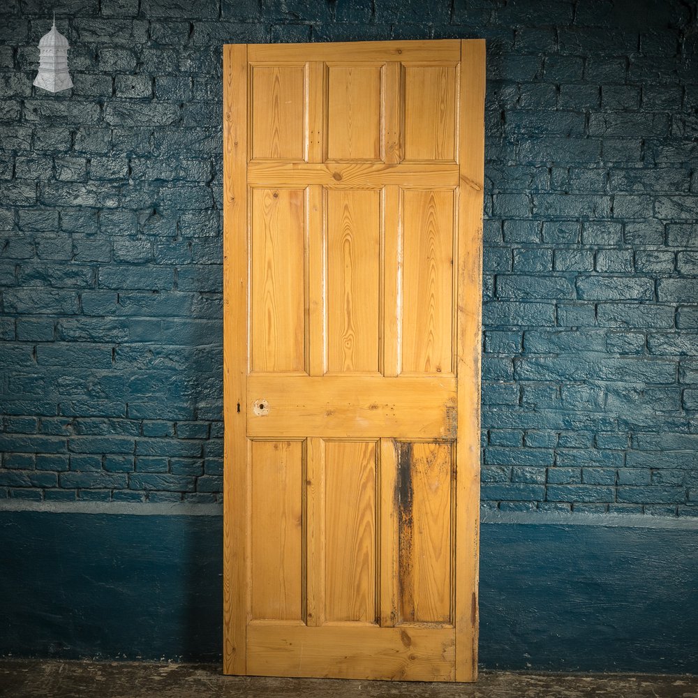 Paneled Internal Door, 9 Panel Pine with Moulded Rails