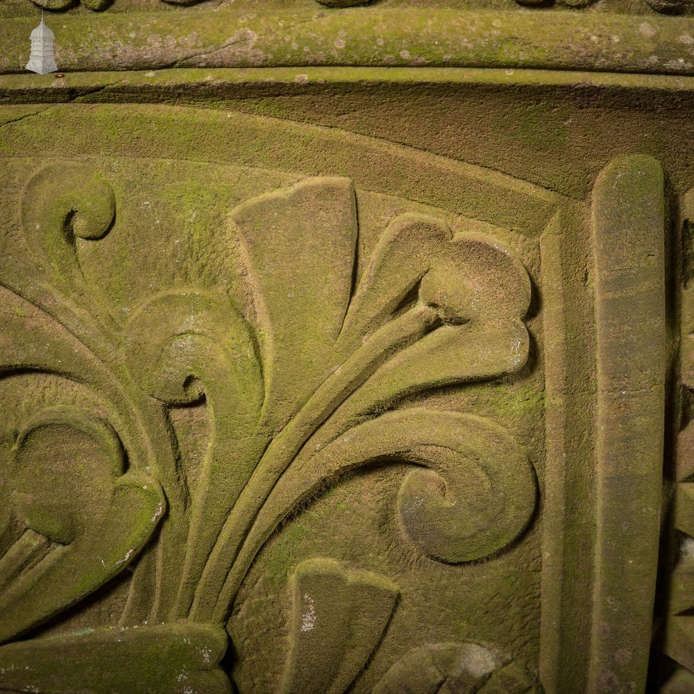 Sandstone Carved Font, Weathered Appearance