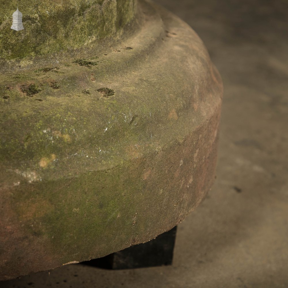 Sandstone Carved Font, Weathered Appearance