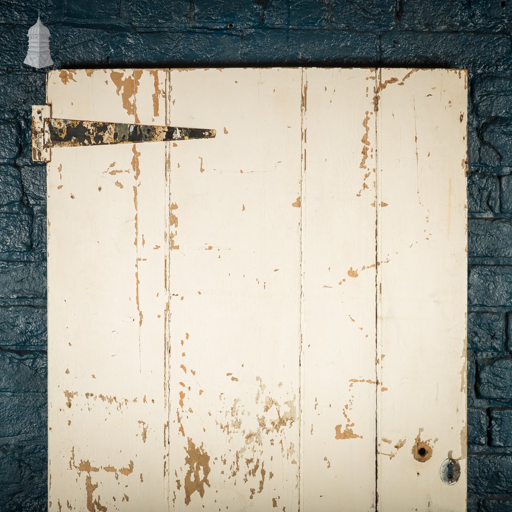Ledged Cottage Door, Distressed White Paint