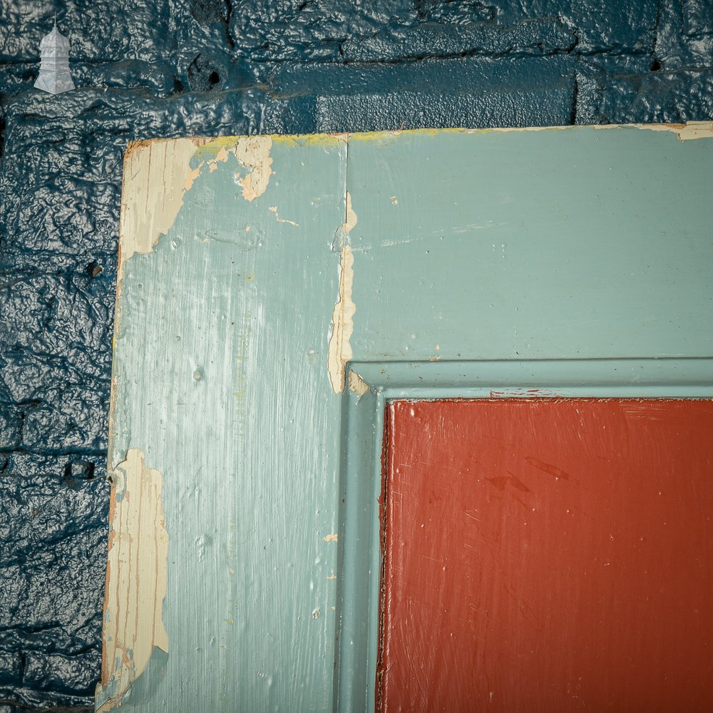 4 Panel Door, Blue and Ped Painted Victorian Internal Door