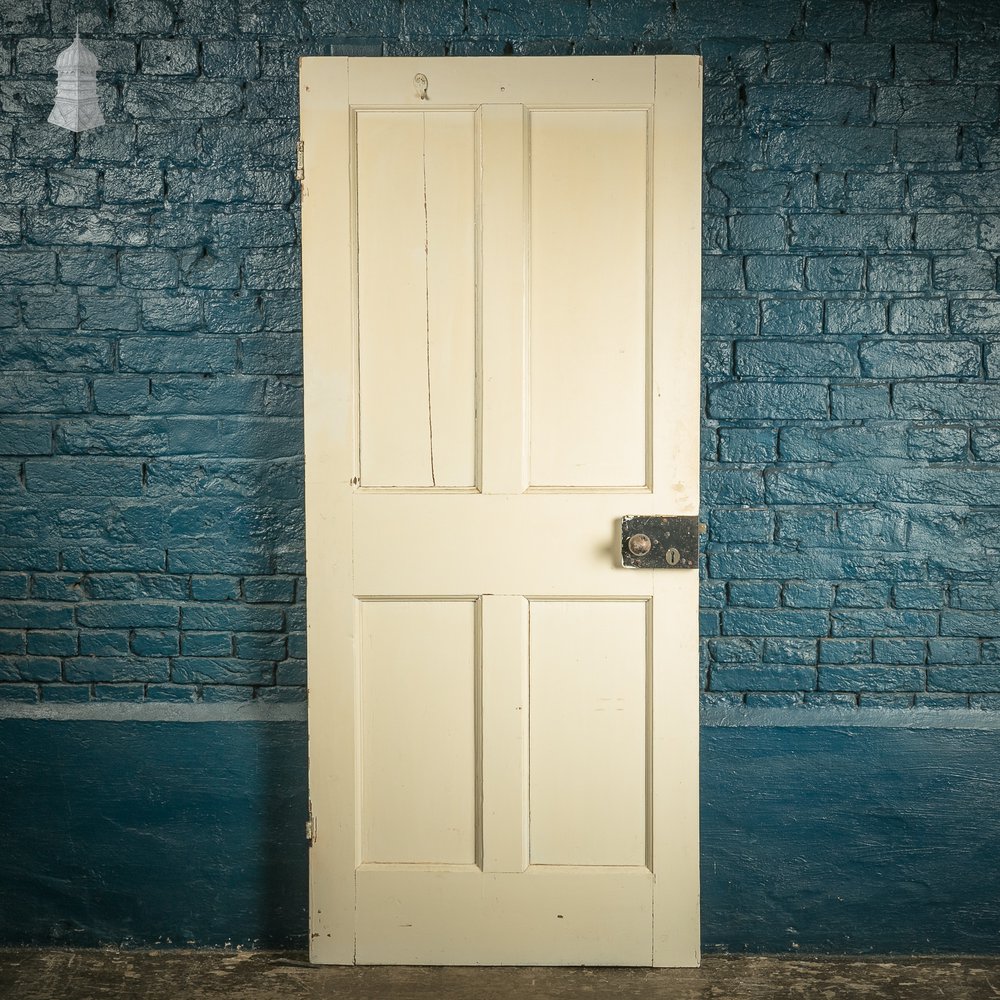 White Painted Door, Victorian 4 panel with white painted finish