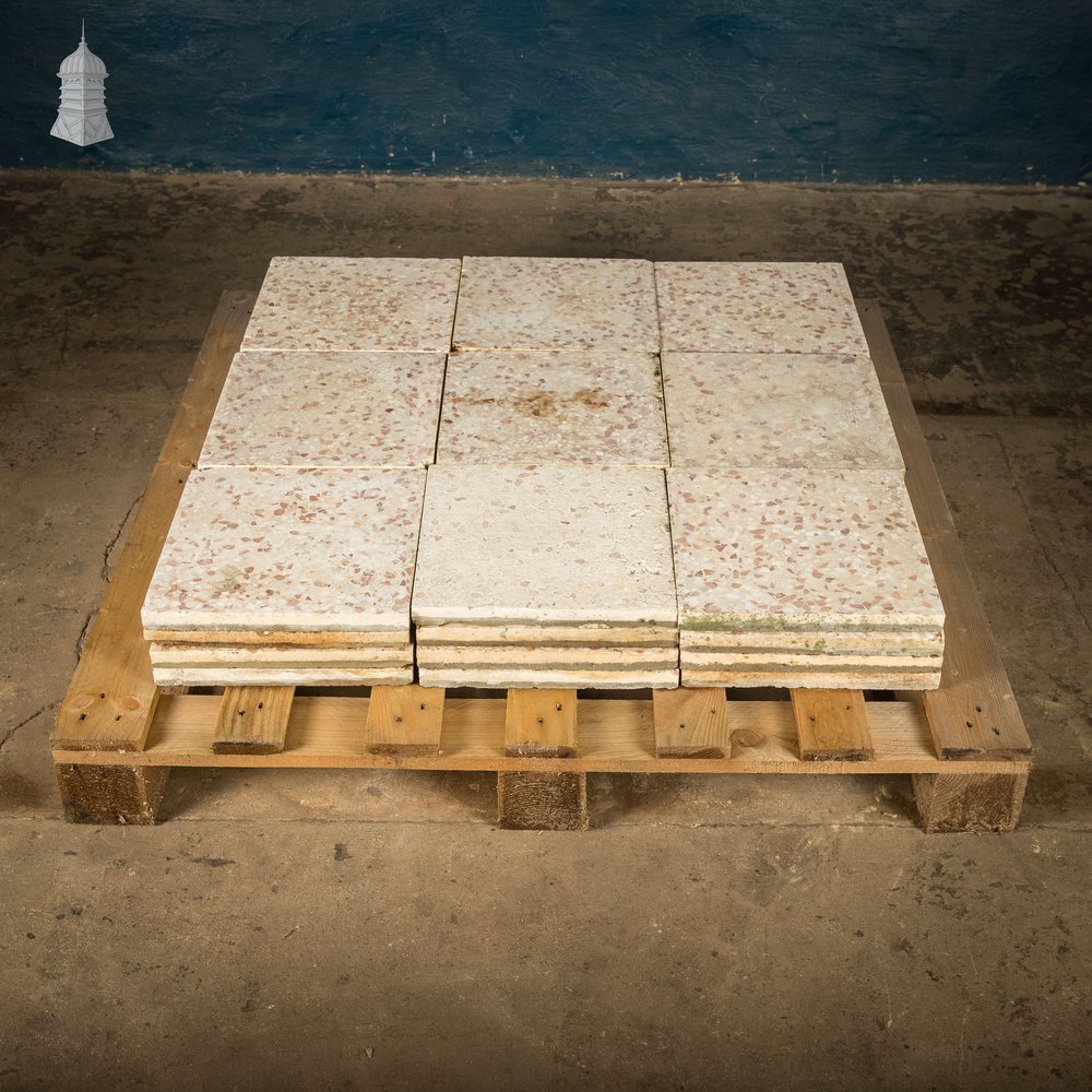 Terrazzo Tiles, Reclaimed, Batch of 35 - 3 Square Metres