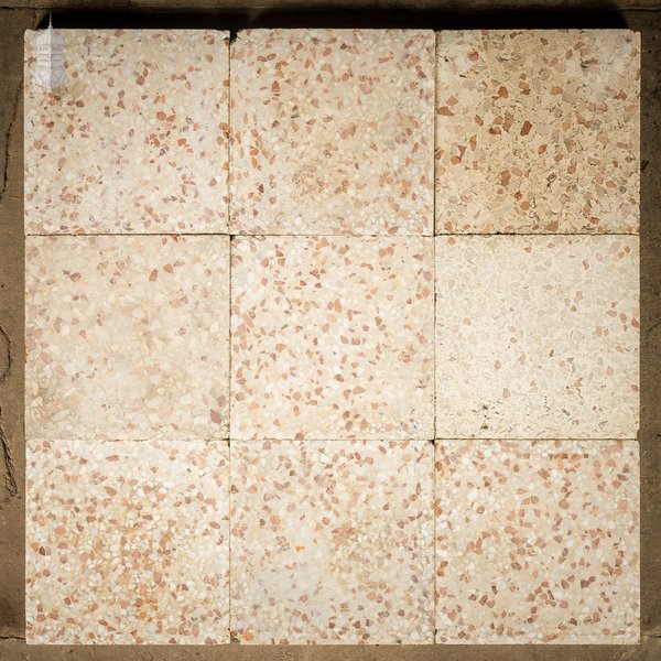 Terrazzo Tiles, Reclaimed, Batch of 35 - 3 Square Metres