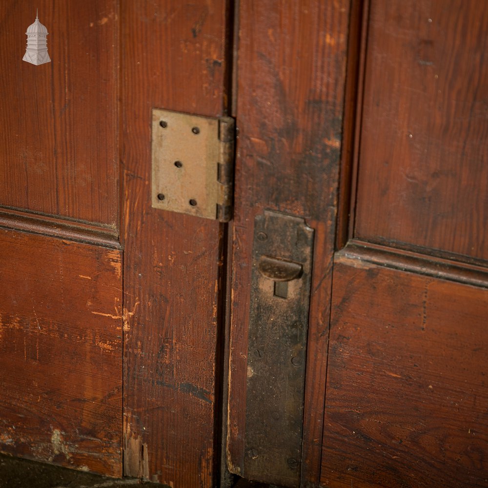 Bifold Room Divider, 19th C Glazed Pitch Pine