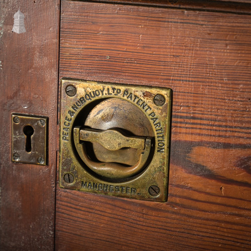 Bifold Room Divider, 19th C Glazed Pitch Pine