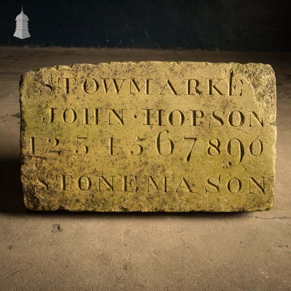 Stonemason’s Sample Stone, John Hopson of Stowmarket