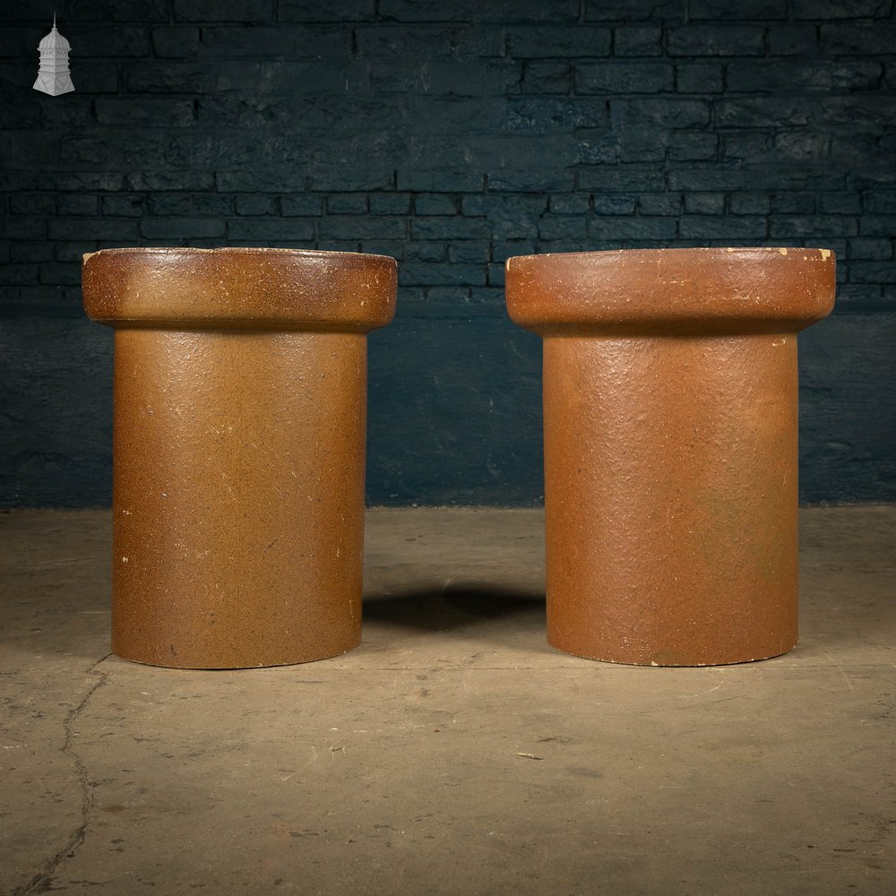 Salt Glazed Pipes, Pair of Tubes Planters