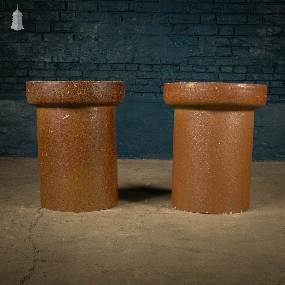 Salt Glazed Pipes, Pair of Tubes Planters