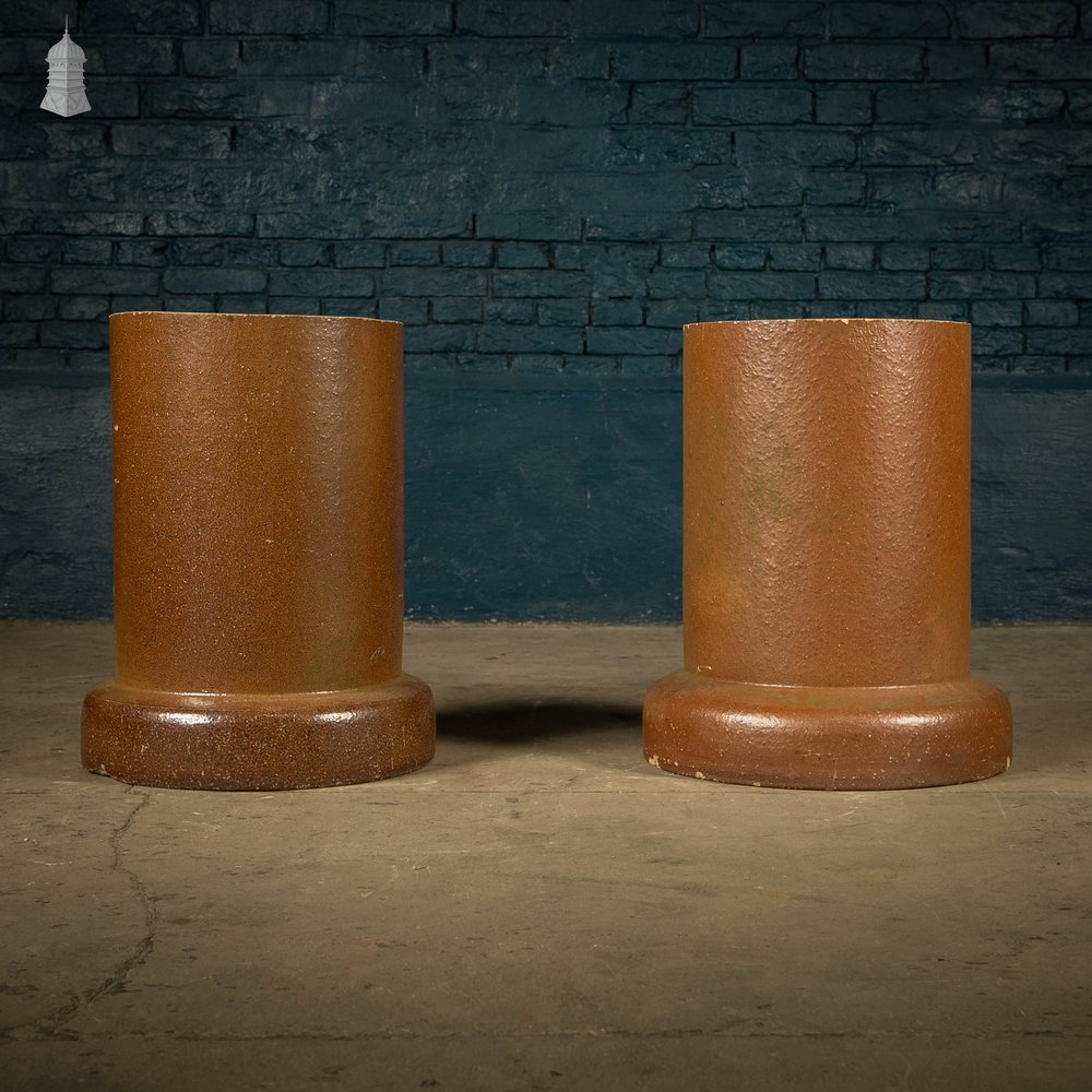 Salt Glazed Pipes, Pair of Tubes Planters