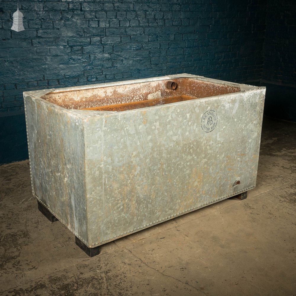 Galvanised Steel Tank with Rivets Marked London Made