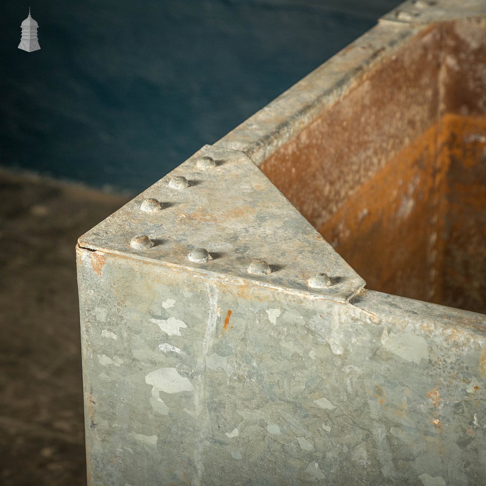 Galvanised Steel Tank with Rivets Marked London Made