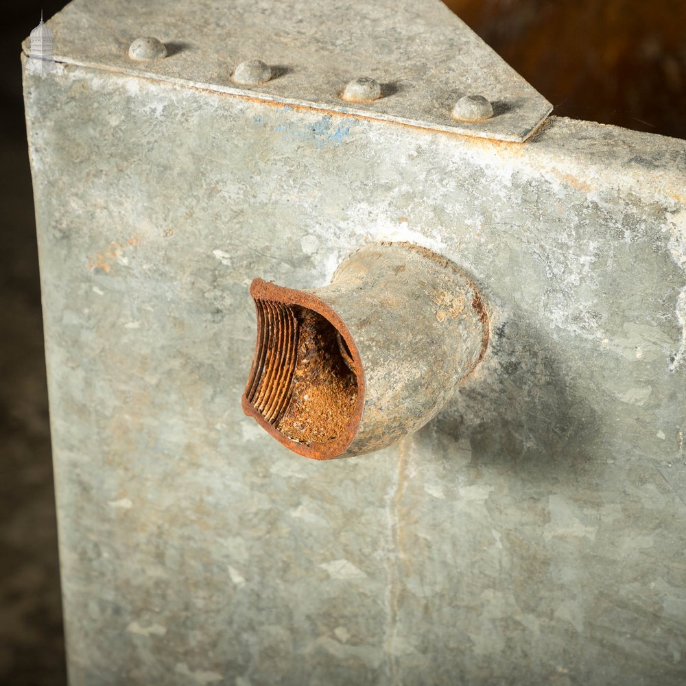 Galvanised Steel Tank with Rivets Marked London Made