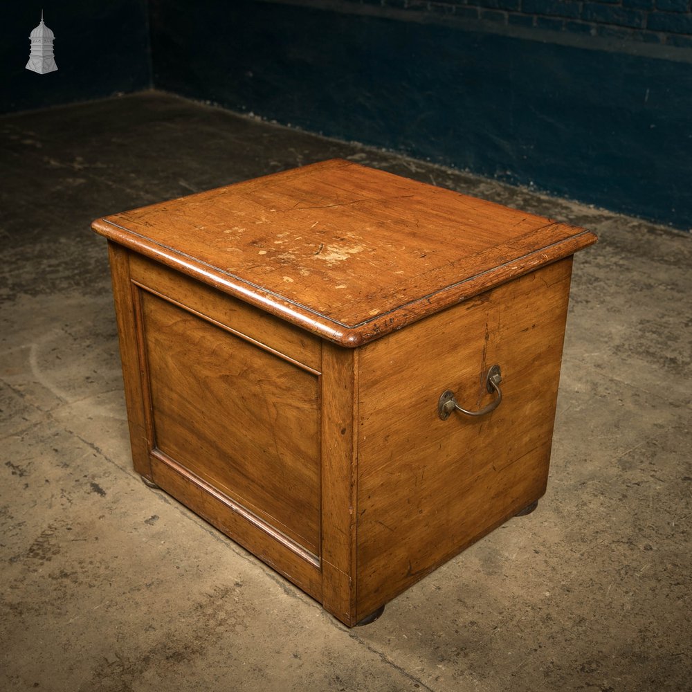 19th C Commode, Mahogany with Blue and White Glazed Ceramic Bowl