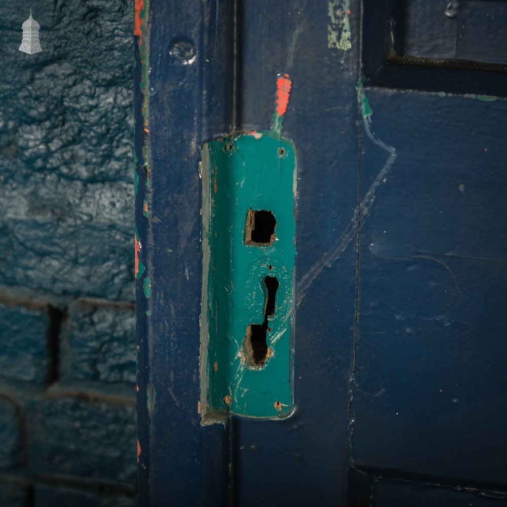 Half Glazed Door, Painted Pitch Pine Fitted with Wired Safety Glass