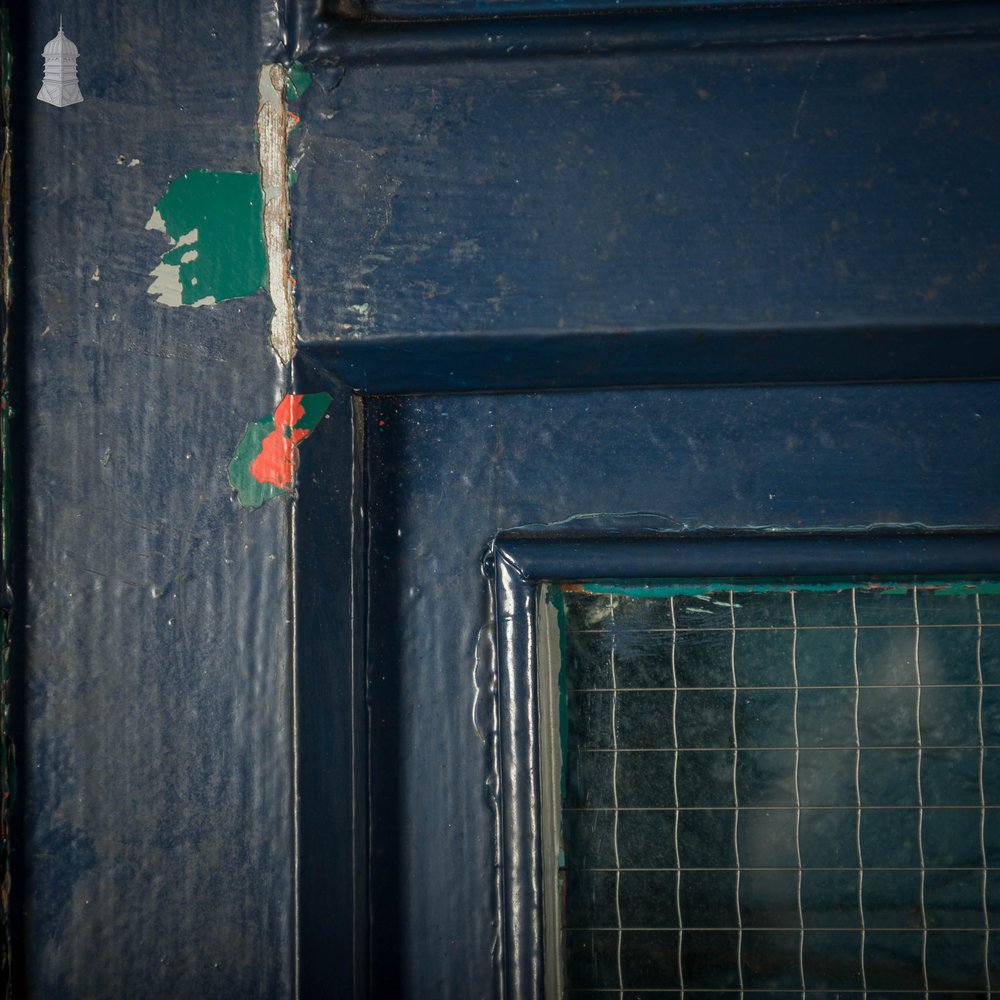 Half Glazed Door, Painted Pitch Pine Fitted with Wired Safety Glass