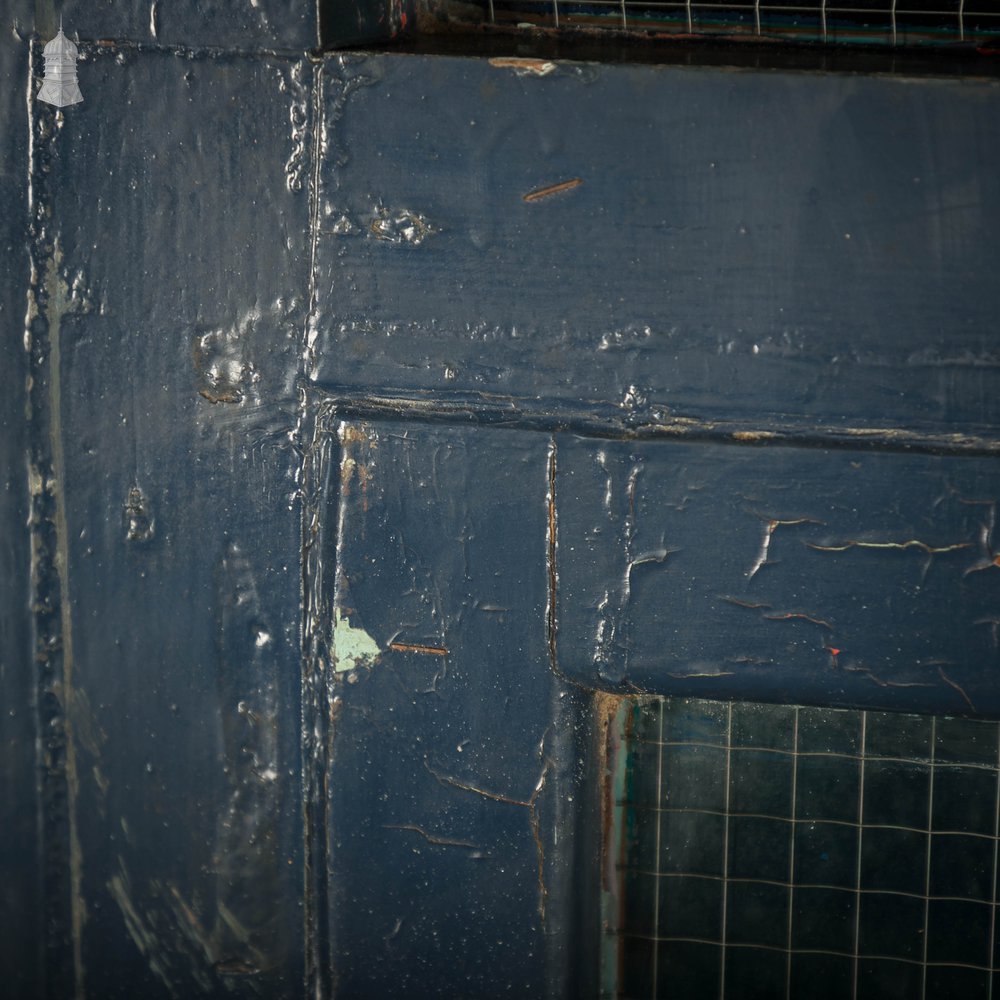 Half Glazed Door, Painted Pitch Pine Fitted with Wired Safety Glass