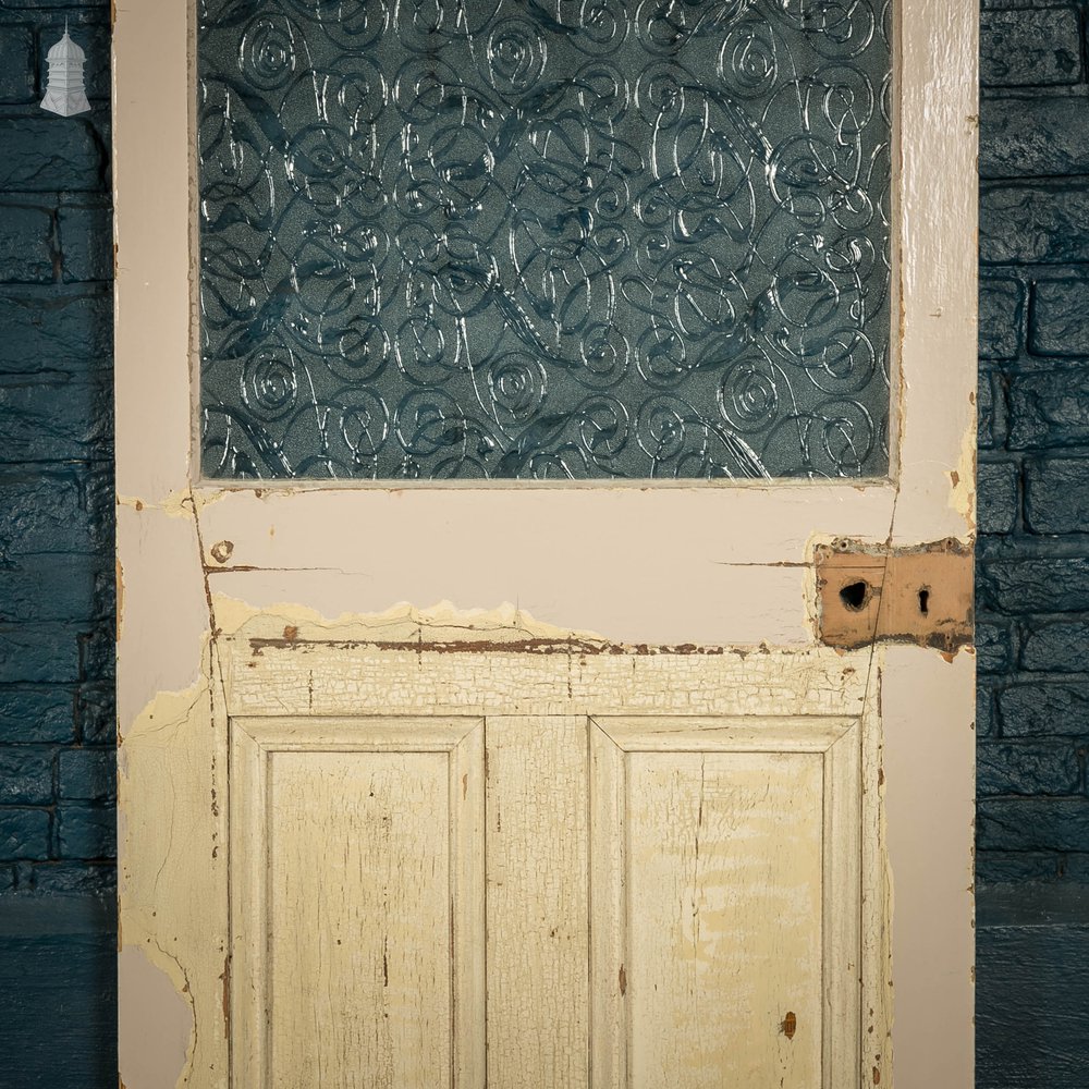 Half Glazed Door, 3 Moulded Panel Textured Glass