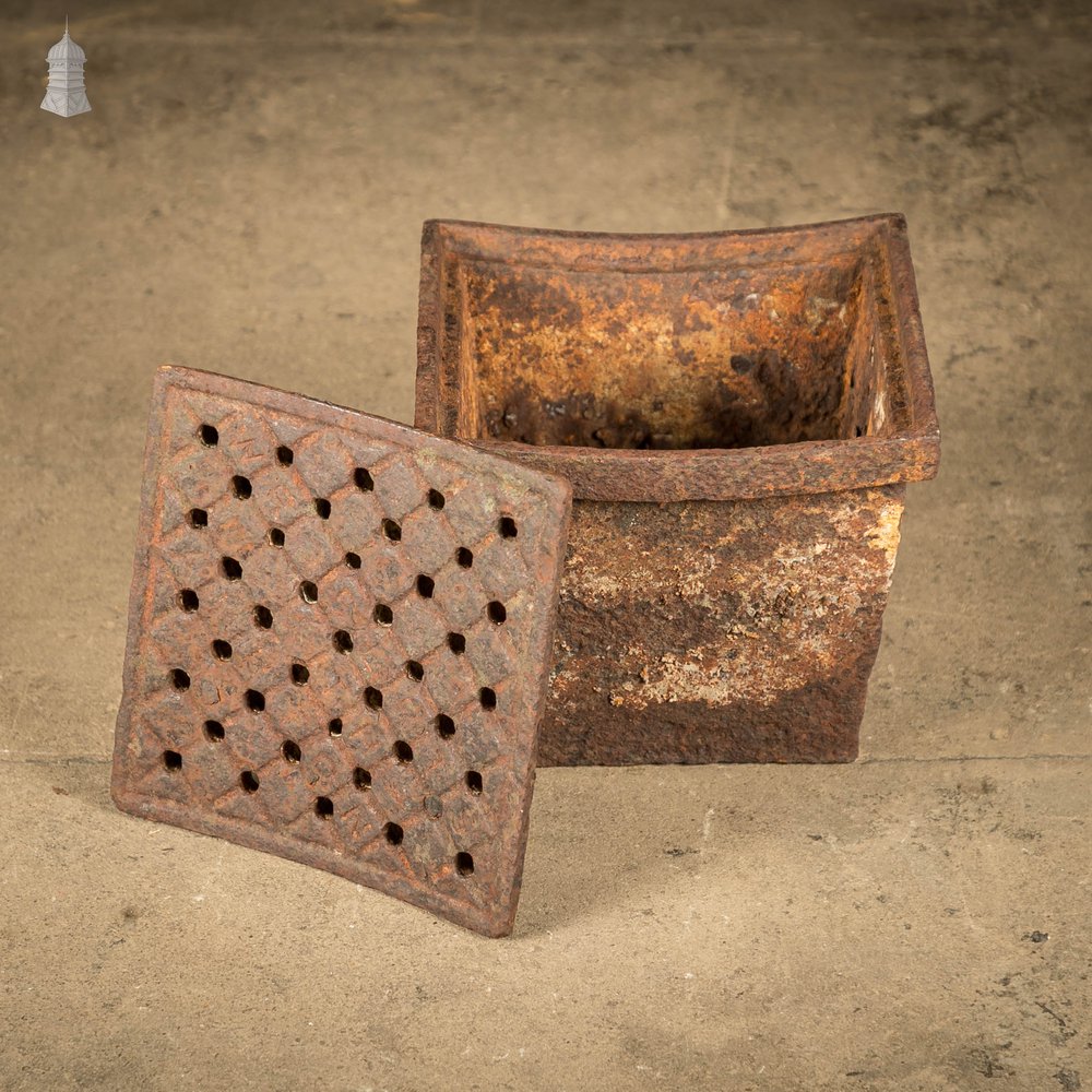 Drainage Catch Basin, Cast Iron with Removable Grate