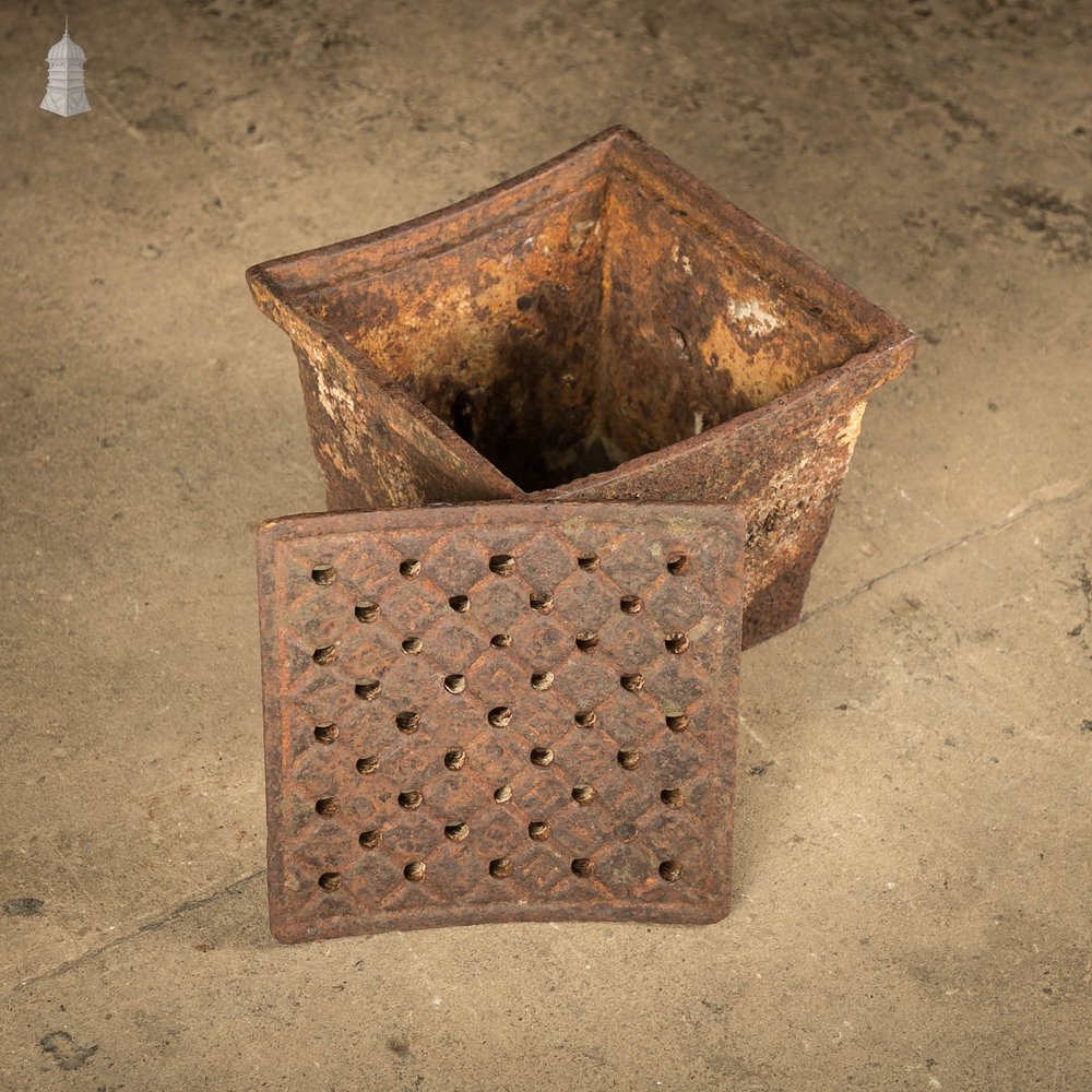 Drainage Catch Basin, Cast Iron with Removable Grate