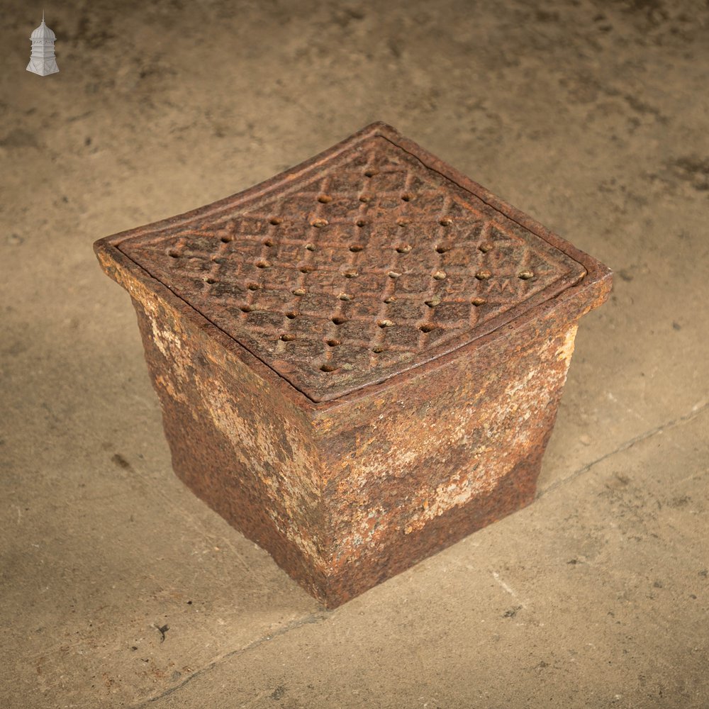 Drainage Catch Basin, Cast Iron with Removable Grate