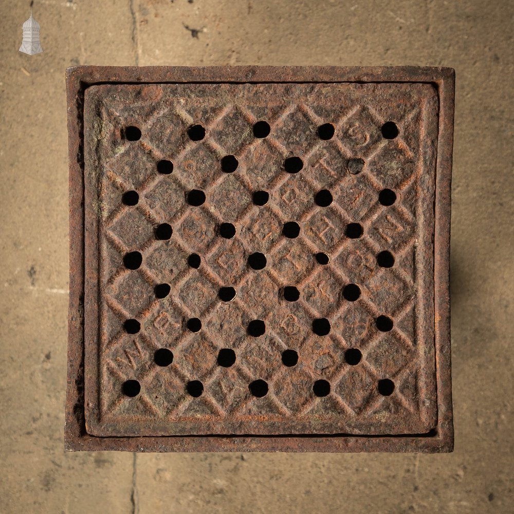 Drainage Catch Basin, Cast Iron with Removable Grate