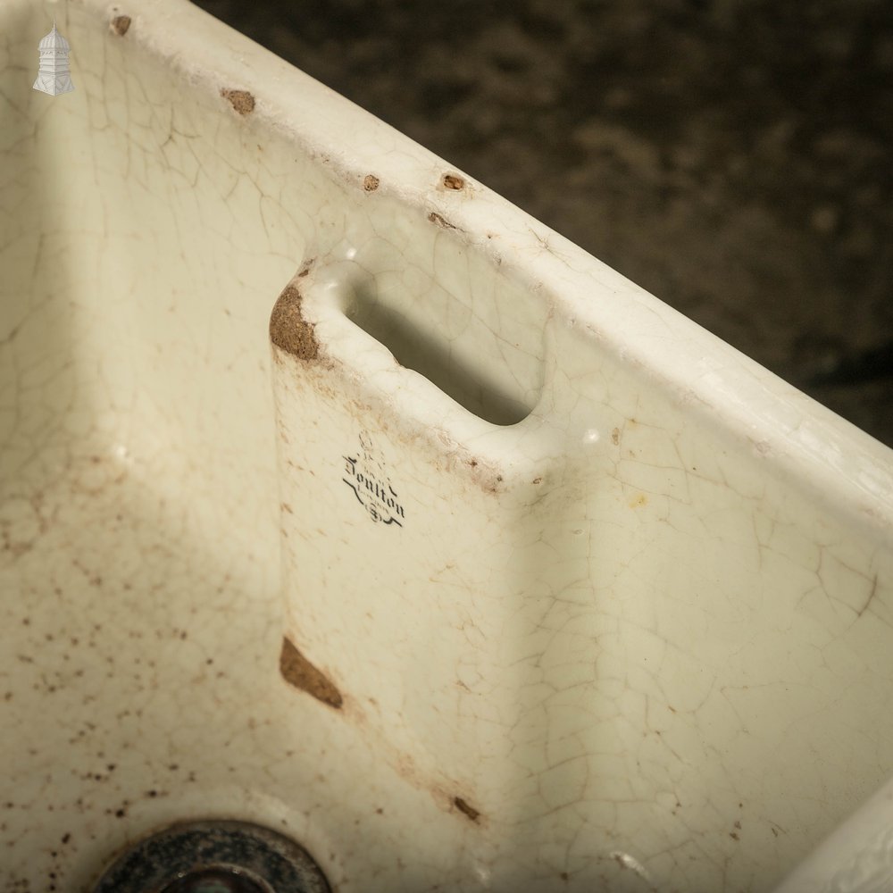 Butler Sink with Matching Legs, 19th C White Crackled Glaze