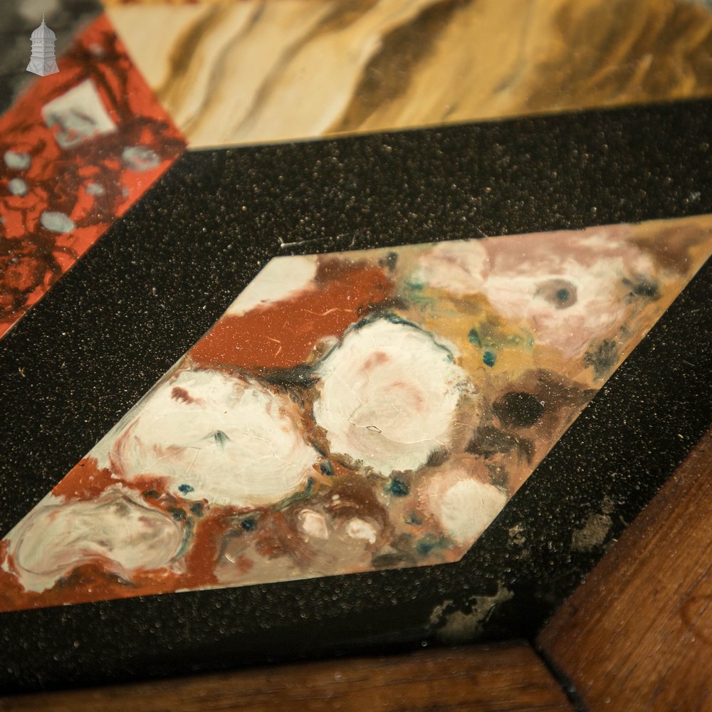 Specimen Table, Hand Painted 19th C Hardwood and Glass