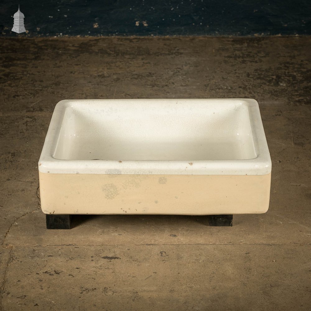 Belfast Butler Sink Cane and White Shallow Trough Sink