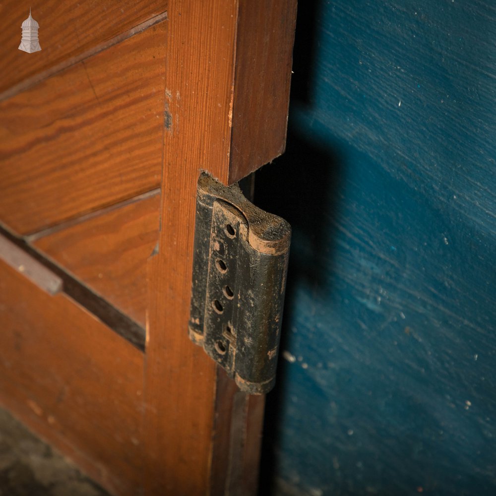 Pitch Pine Church Doors, Pair of Framed Plank Doors with Two Way Hinges