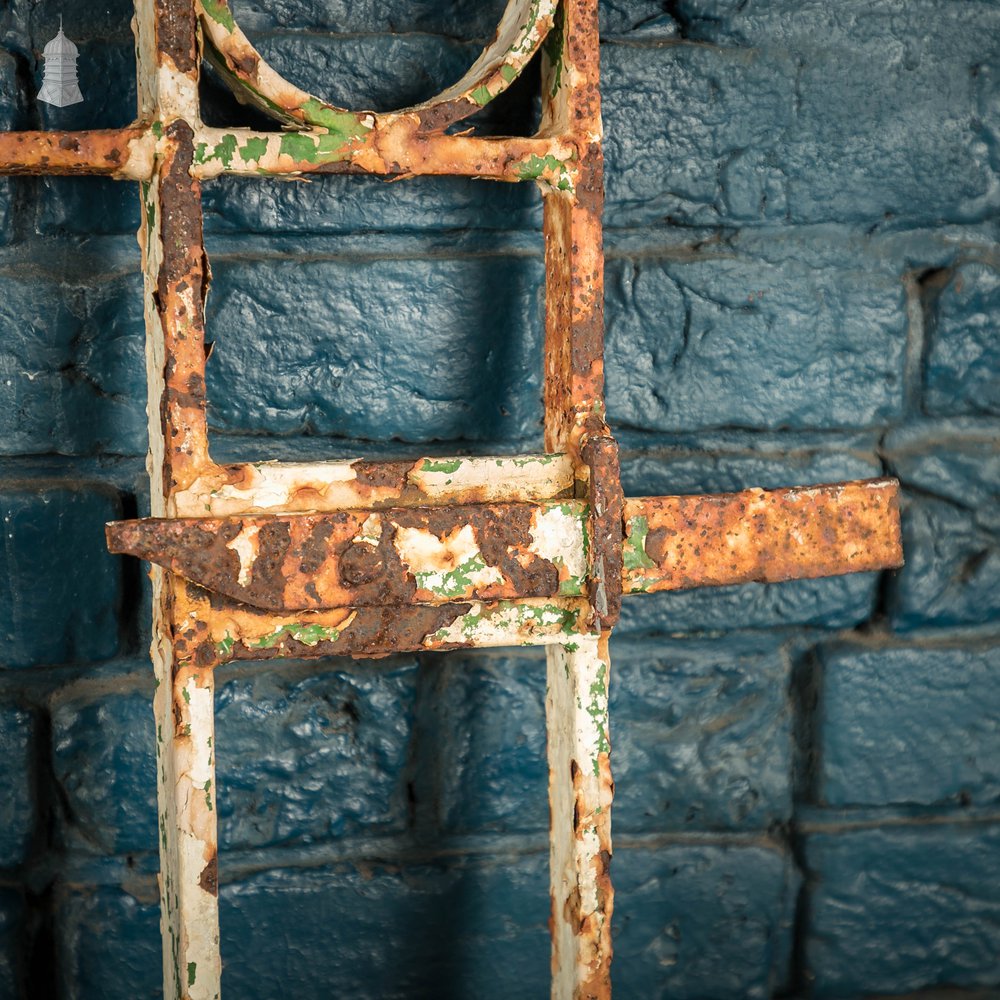 Wrought Iron Gate, Regency, White Distressed Paint