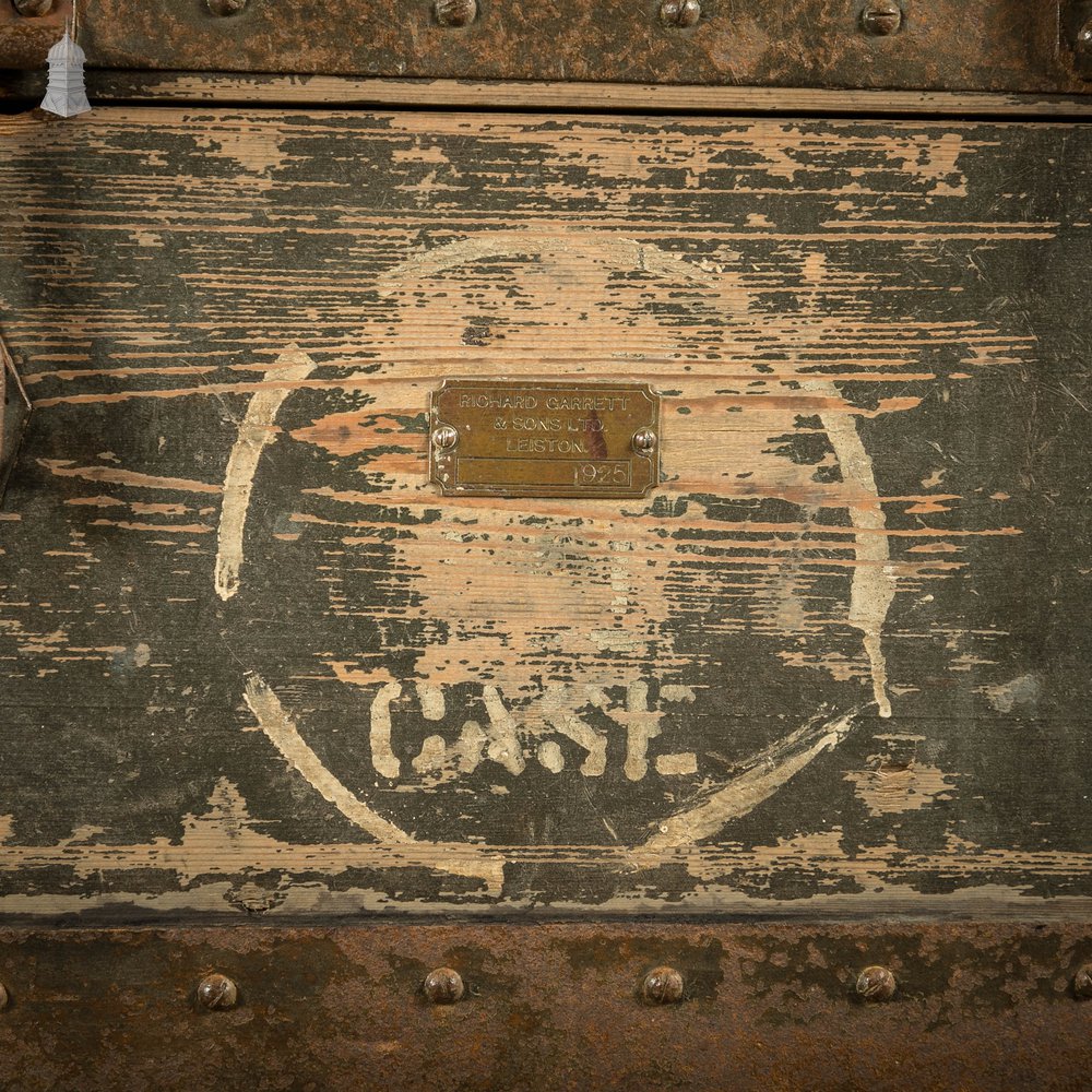 Military Shipping Crate, 1920’s Industrial Box Wood and Metal Construction