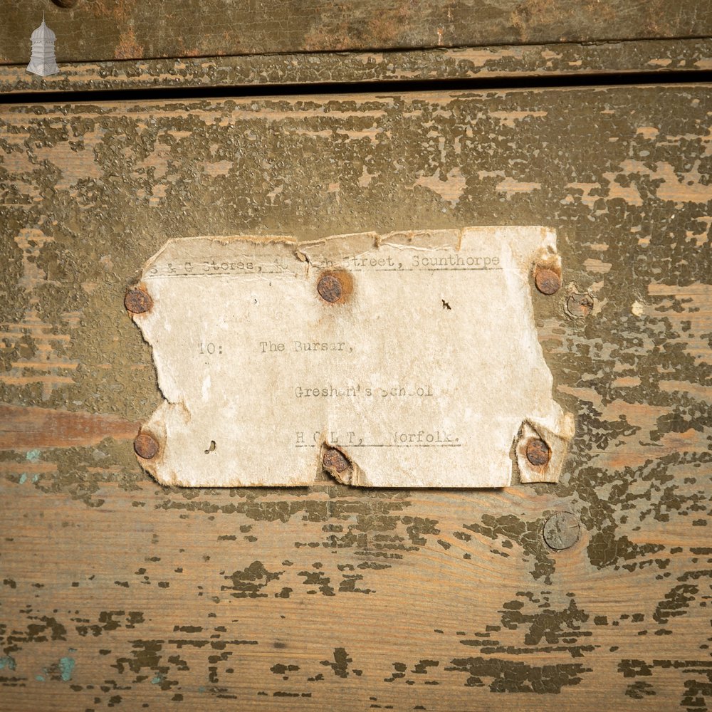 Military Shipping Crate, 1920’s Industrial Box Wood and Metal Construction