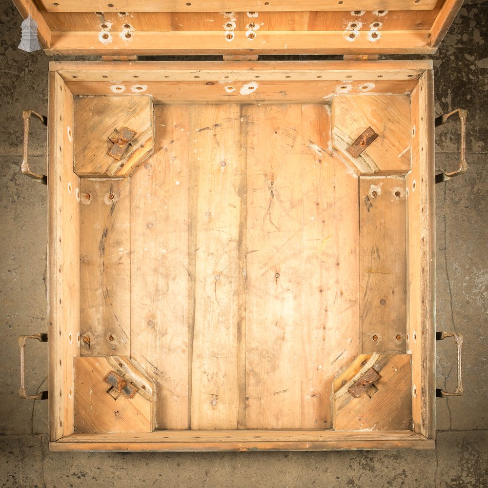 Military Shipping Crate, 1920’s Industrial Box Wood and Metal Construction