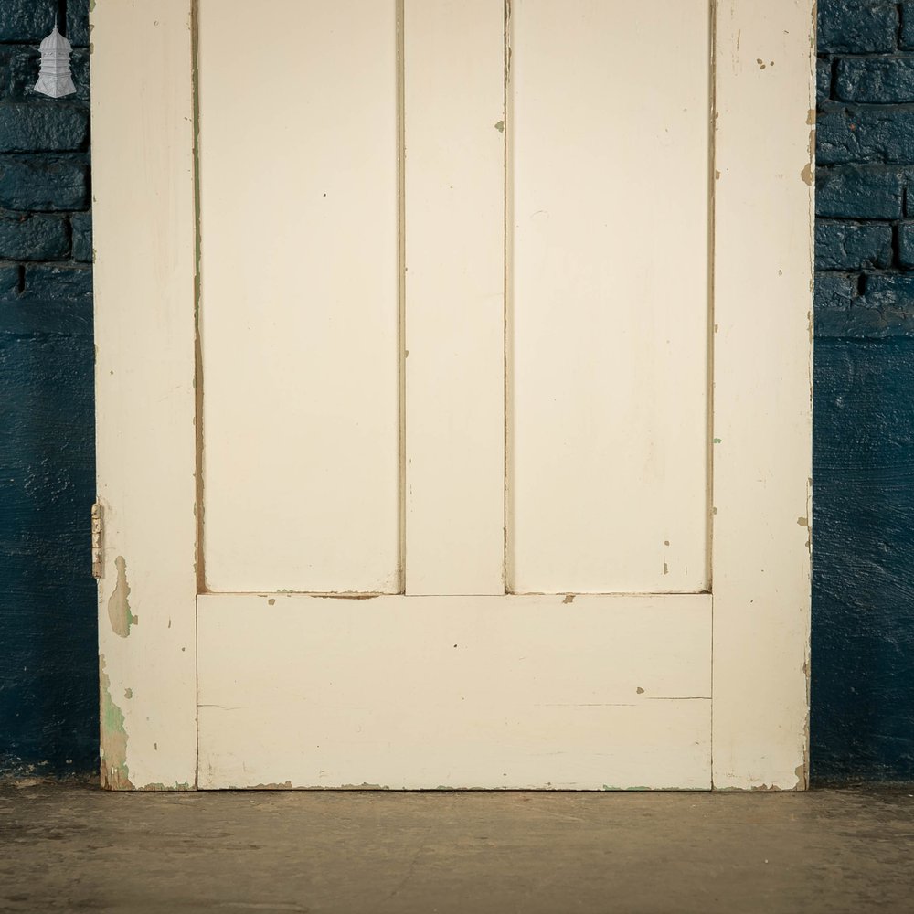 Pine Paneled Door, 4 Panel, White Painted