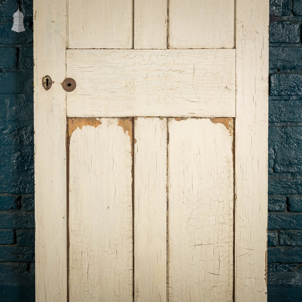 Pine Paneled Door, 4 Panel, White Painted