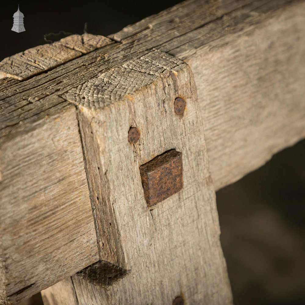 Vintage Wooden Trestles, Pair of Rustic Workshop Trestles